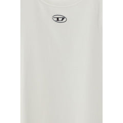 Diesel Weißes ärmelloses T-Shirt aus Baumwolle