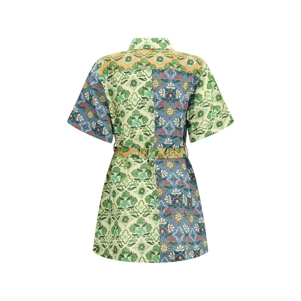 Alemais Mehrfarbiges Leinen-Freizeitkleid