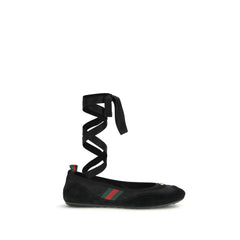 Gucci Schwarze Ballerinas aus Stoff