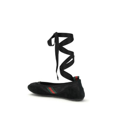 Gucci Schwarze Ballerinas aus Stoff