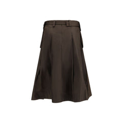 Ganni Bruine Gerecyclede Polyamide Lange Rok