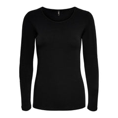 Only schwarzes Langarm-T-Shirt aus Baumwolle