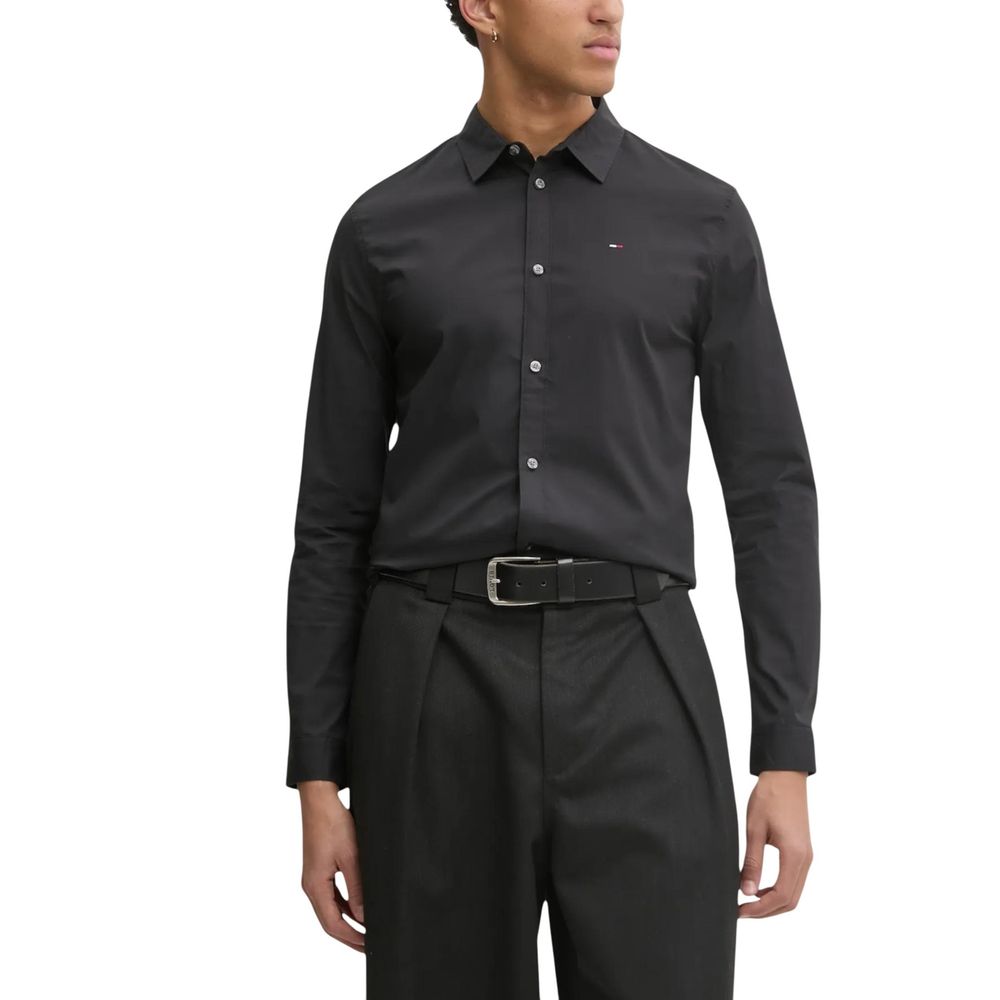 Tommy Hilfiger Jeans schwarzes Baumwoll-Anzughemd