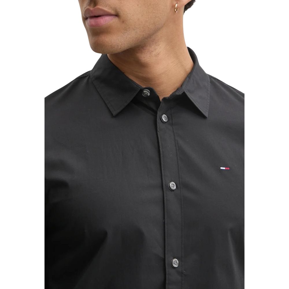 Tommy Hilfiger Jeans schwarzes Baumwoll-Anzughemd
