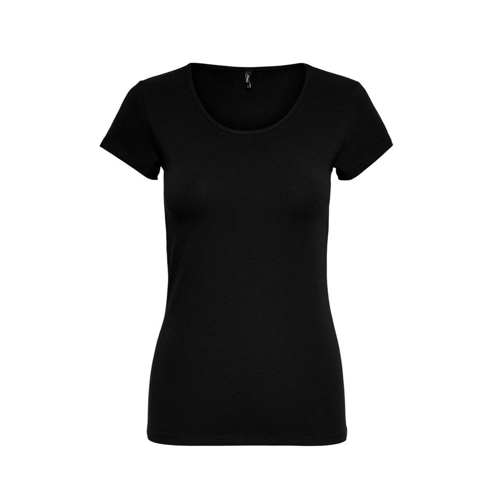 T-Shirt aus schwarzer Baumwolle