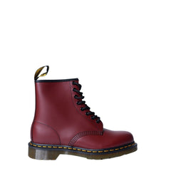 Dr. Martens Bordeauxfarbene Leder-Schnürstiefel