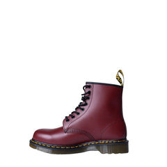 Dr. Martens Bordeauxfarbene Leder-Schnürstiefel
