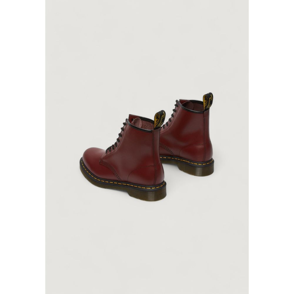 Dr. Martens Bordeauxfarbene Leder-Schnürstiefel