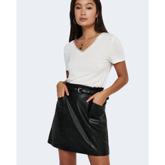 Nur schwarzer Minirock aus Polyester
