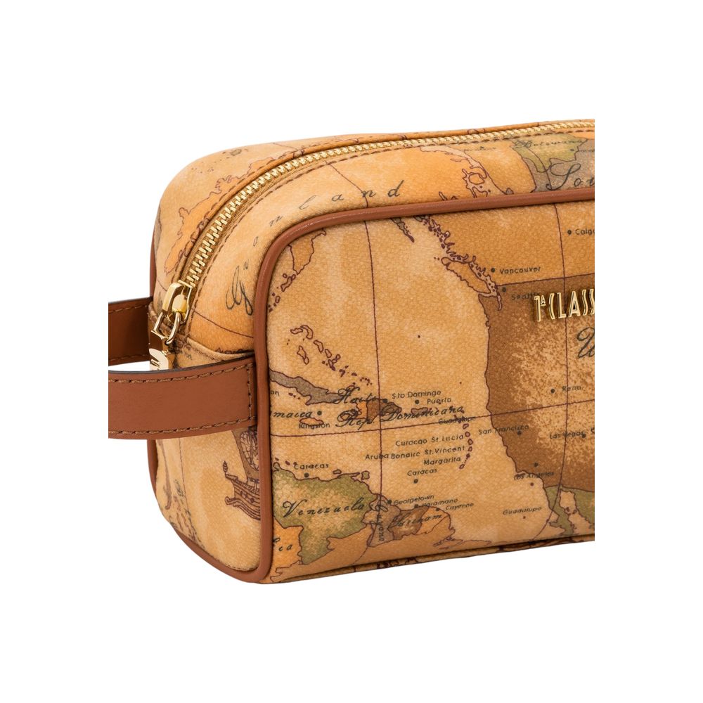 Alviero Martini Prima Classe Beige Clutch aus Baumwolle