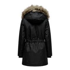 Nur schwarzer Polyesterparka