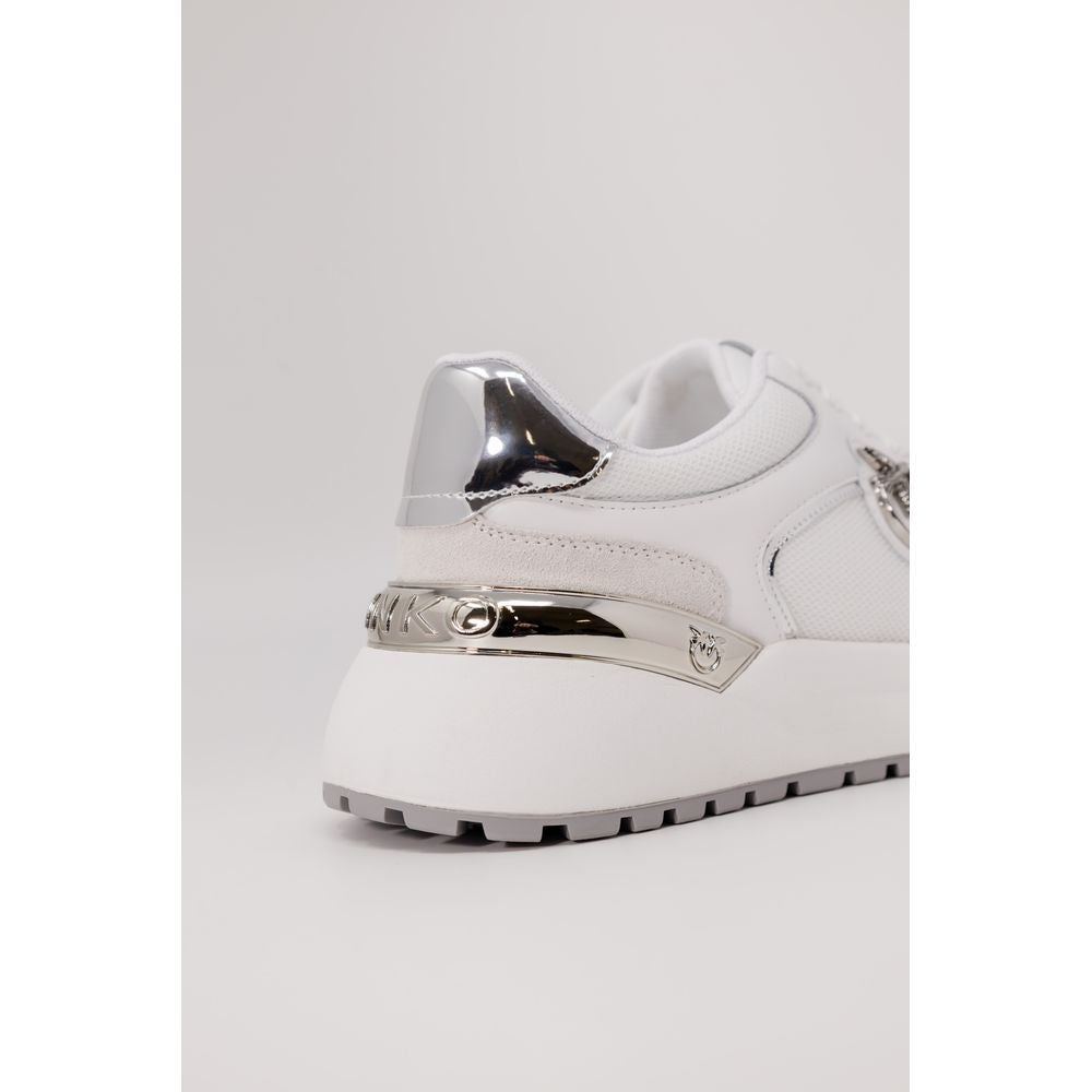 PINKO Weiße Low-Top-Sneakers aus Leder