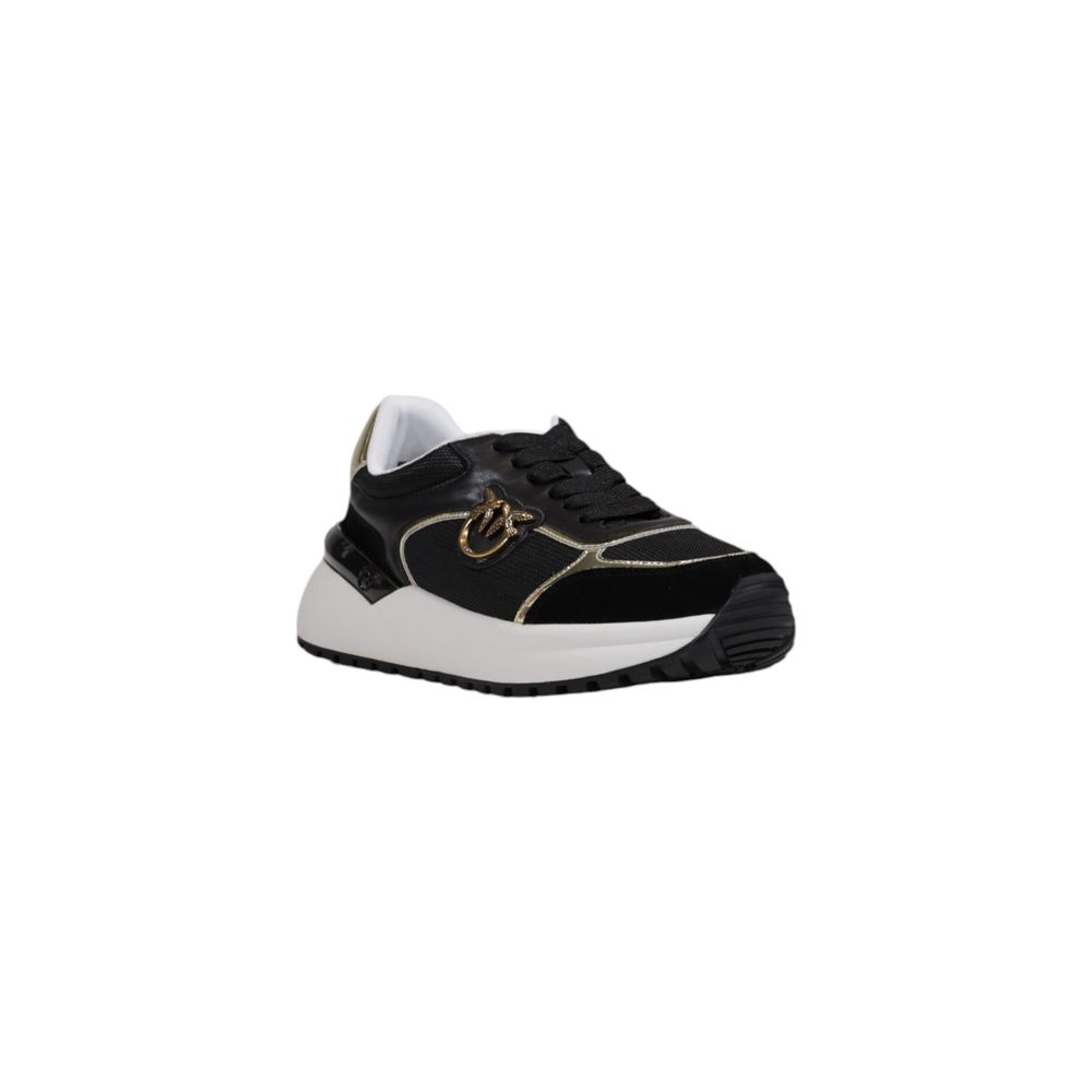 PINKO Zwarte Leren Lage Sneakers