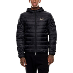 EA7 Emporio Armani Bicolor Polyamid-Jacke in voller Länge