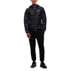 EA7 Emporio Armani Bicolor Polyamid-Jacke in voller Länge