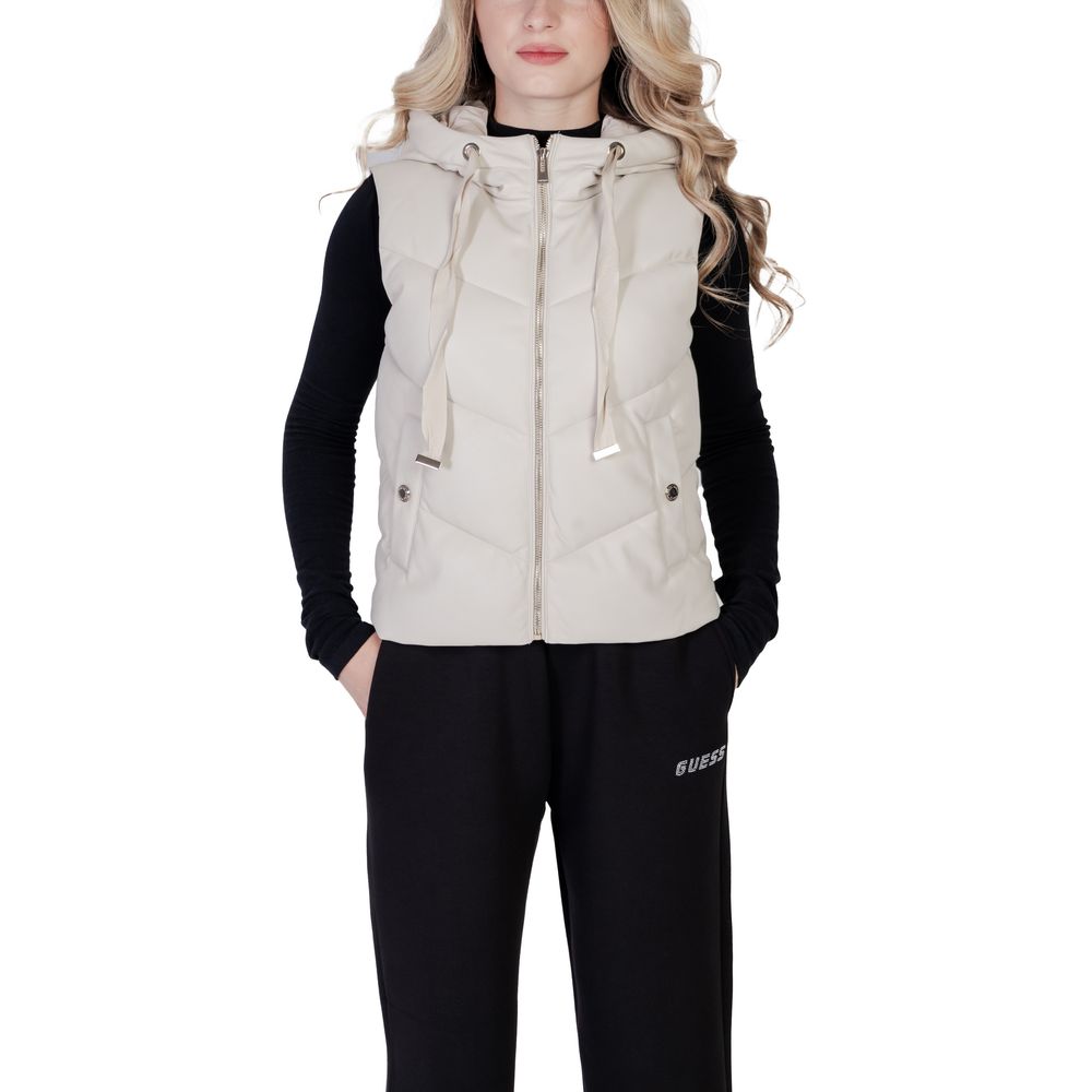 Morgan De Toi Ärmellose Jacke aus cremefarbenem Polyethylen