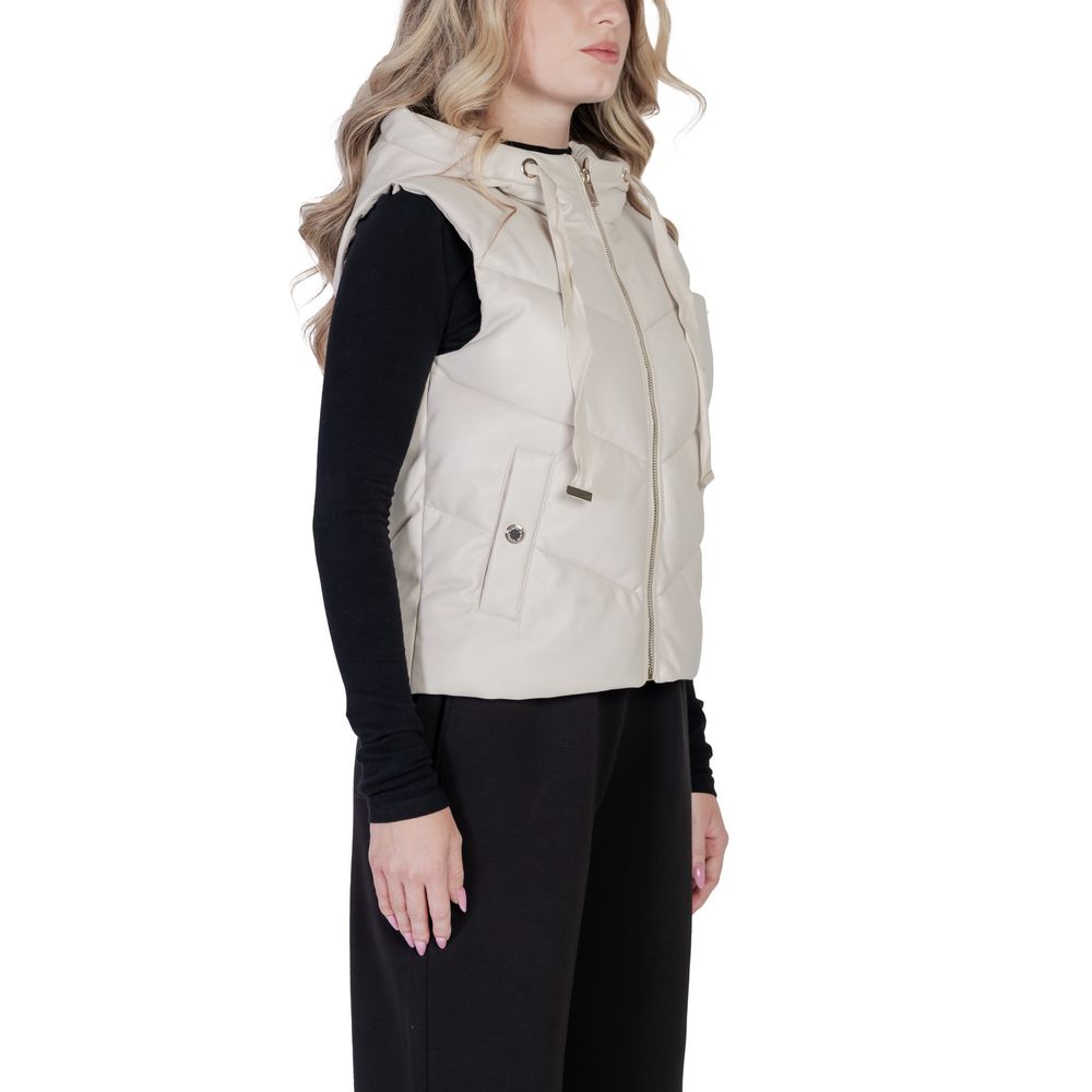 Morgan De Toi Ärmellose Jacke aus cremefarbenem Polyethylen