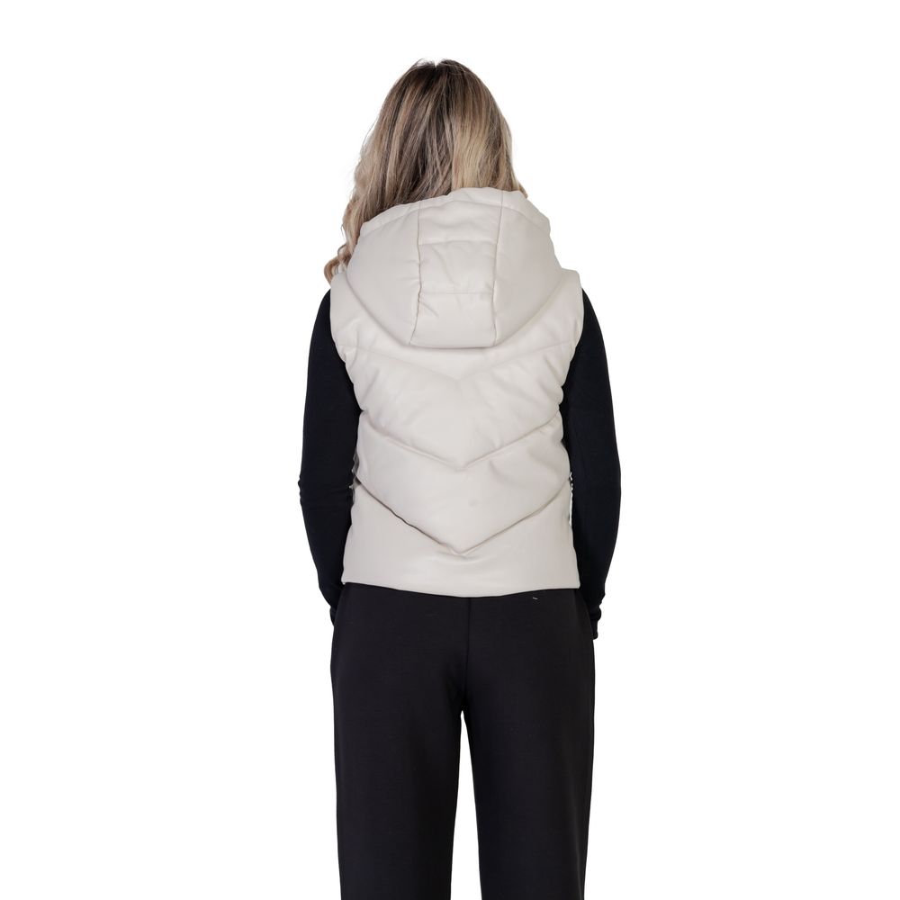 Morgan De Toi Ärmellose Jacke aus cremefarbenem Polyethylen