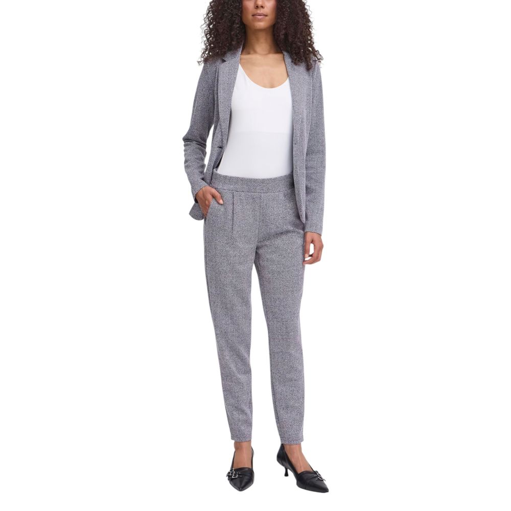 ICHI Blaue Skinny-Hose aus Polyester