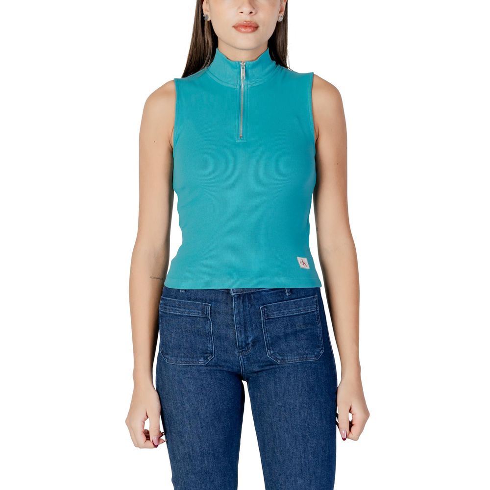 Calvin Klein Jeans Türkisfarbenes Baumwolltop