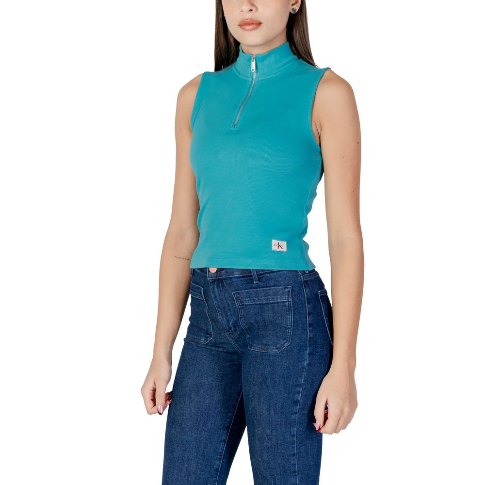 Calvin Klein Jeans Türkisfarbenes Baumwolltop