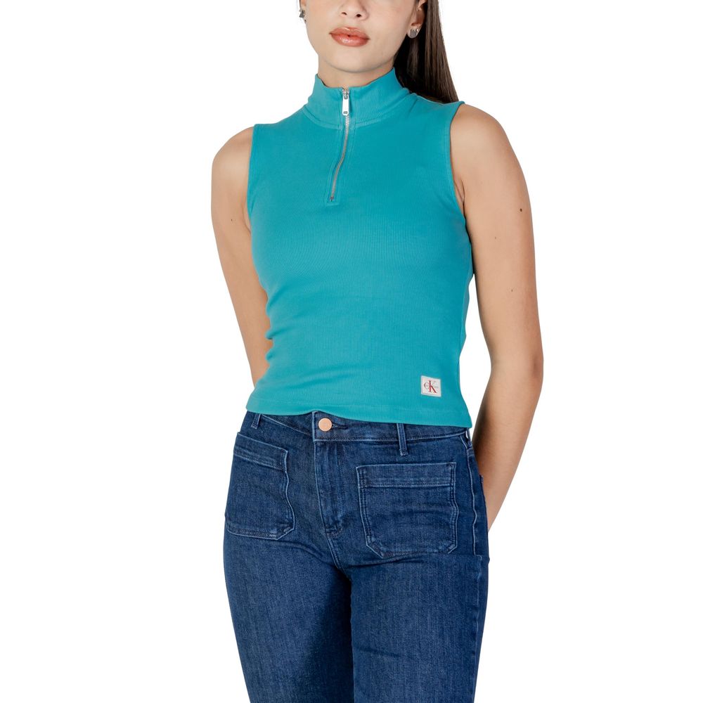 Calvin Klein Jeans Türkisfarbenes Baumwolltop