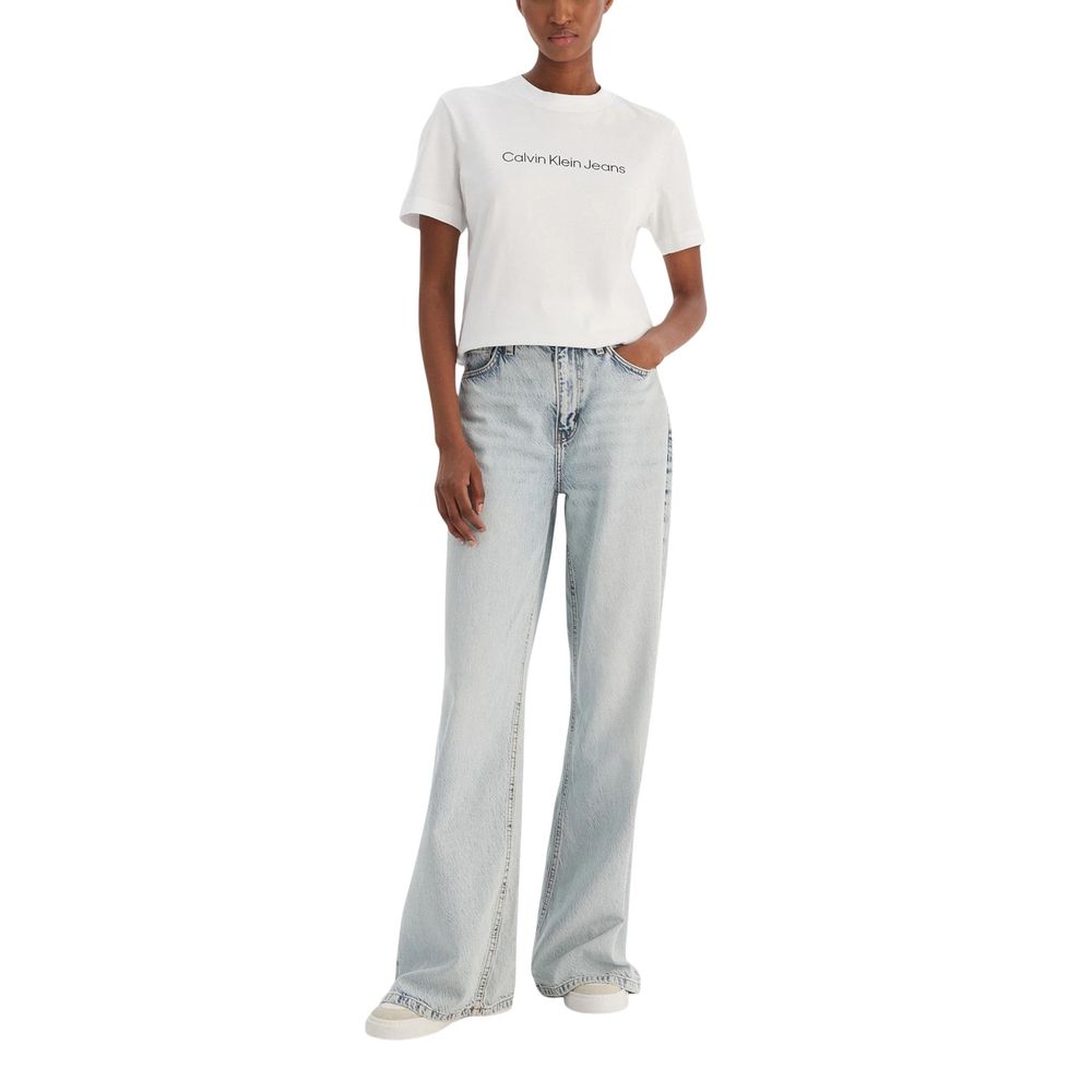 Calvin Klein Jeans Weißes Baumwoll-T-Shirt