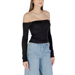 Tommy Hilfiger Jeans Langarm-T-Shirt aus recycelter Baumwolle in Schwarz