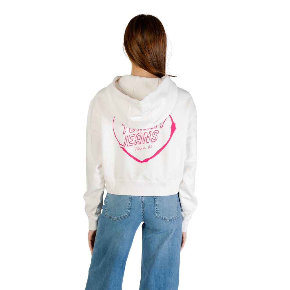 Tommy Hilfiger Jeans Hoodie aus recycelter Baumwolle in Creme