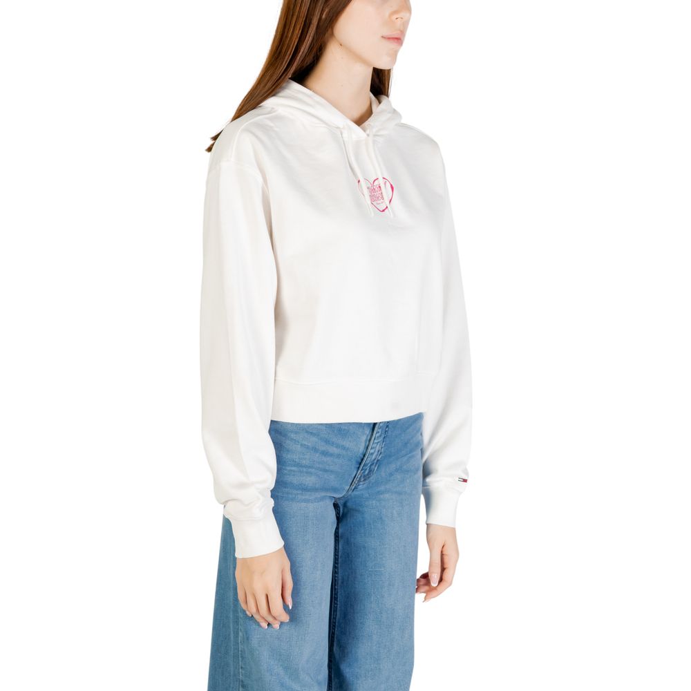Tommy Hilfiger Jeans Hoodie aus recycelter Baumwolle in Creme