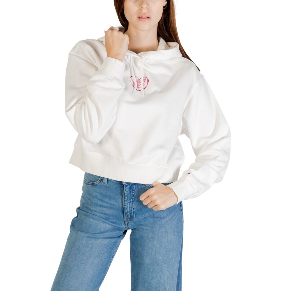 Tommy Hilfiger Jeans Hoodie aus recycelter Baumwolle in Creme