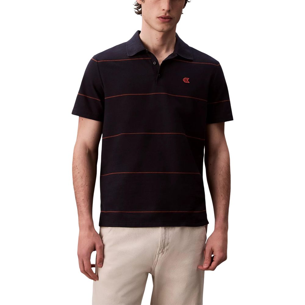 Calvin Klein Jeans Blue Cotton Polo Shirt