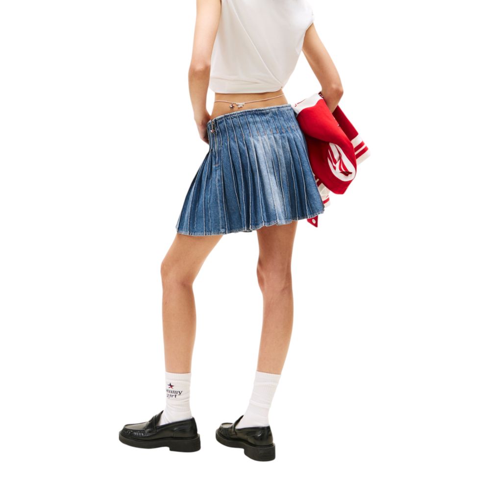 Tommy Hilfiger Jeans Blauer Minirock aus recycelter Baumwolle