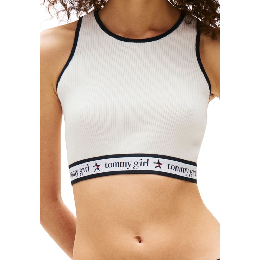 Tommy Hilfiger Jeans Creme Bio-Baumwoll-Top