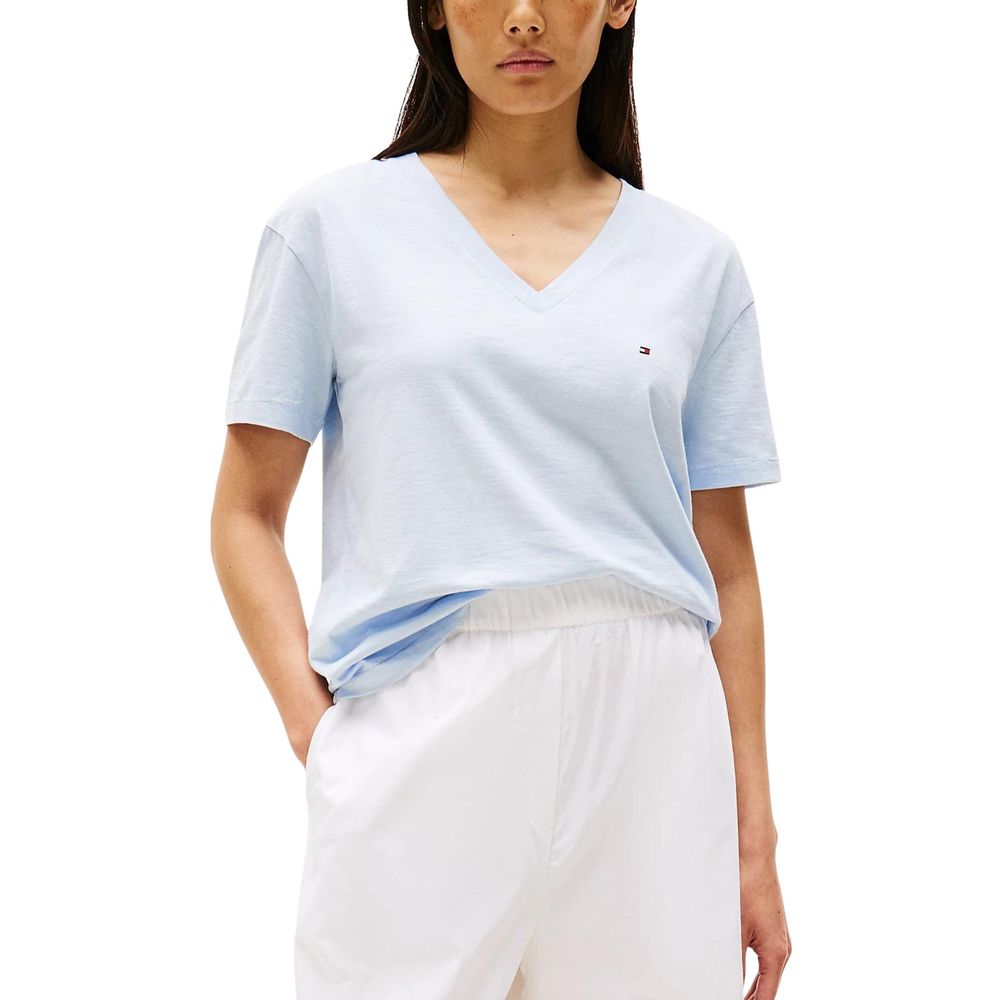 Tommy Hilfiger Blaues T-Shirt aus Bio-Baumwolle