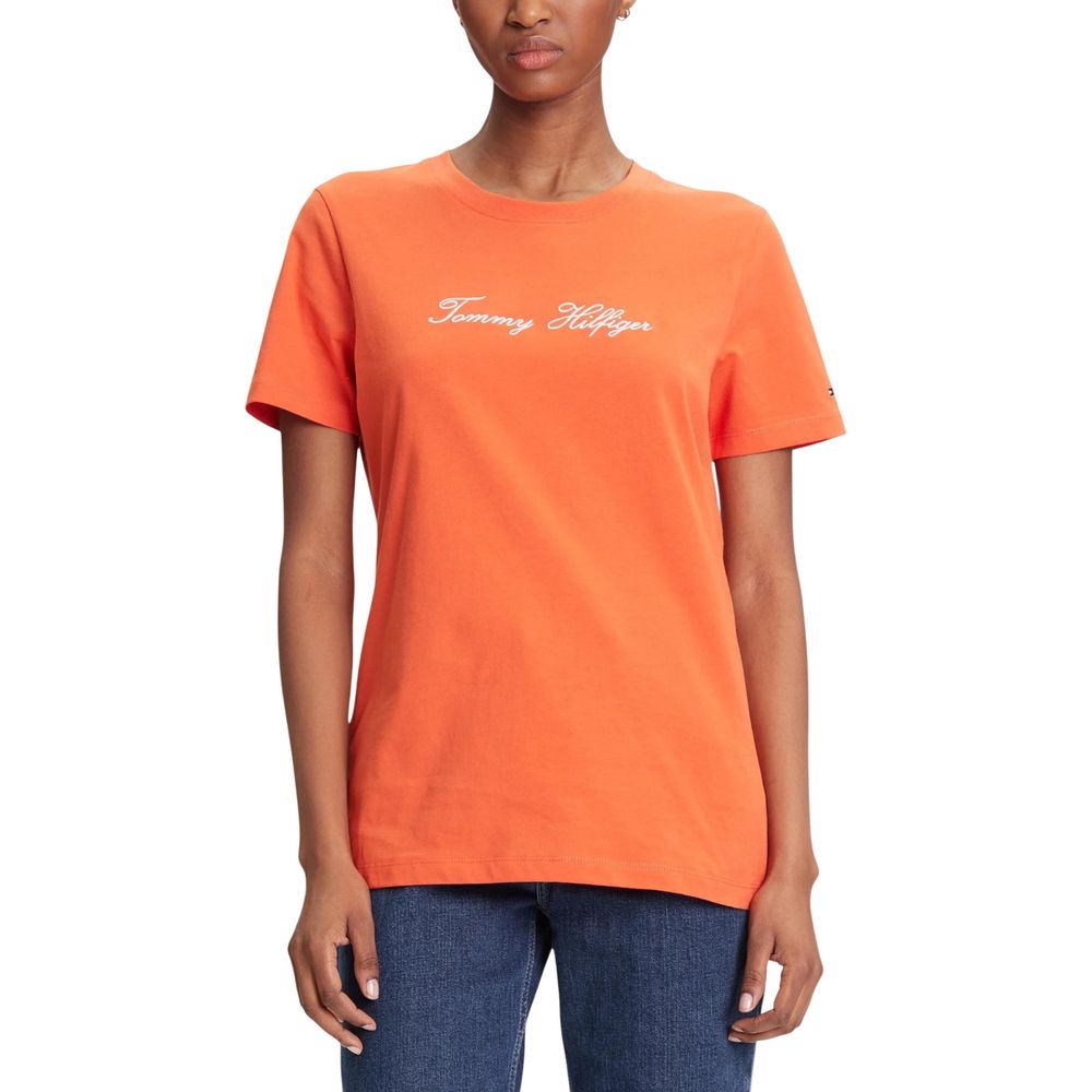 Tommy Hilfiger Orangefarbenes T-Shirt aus recycelter Baumwolle