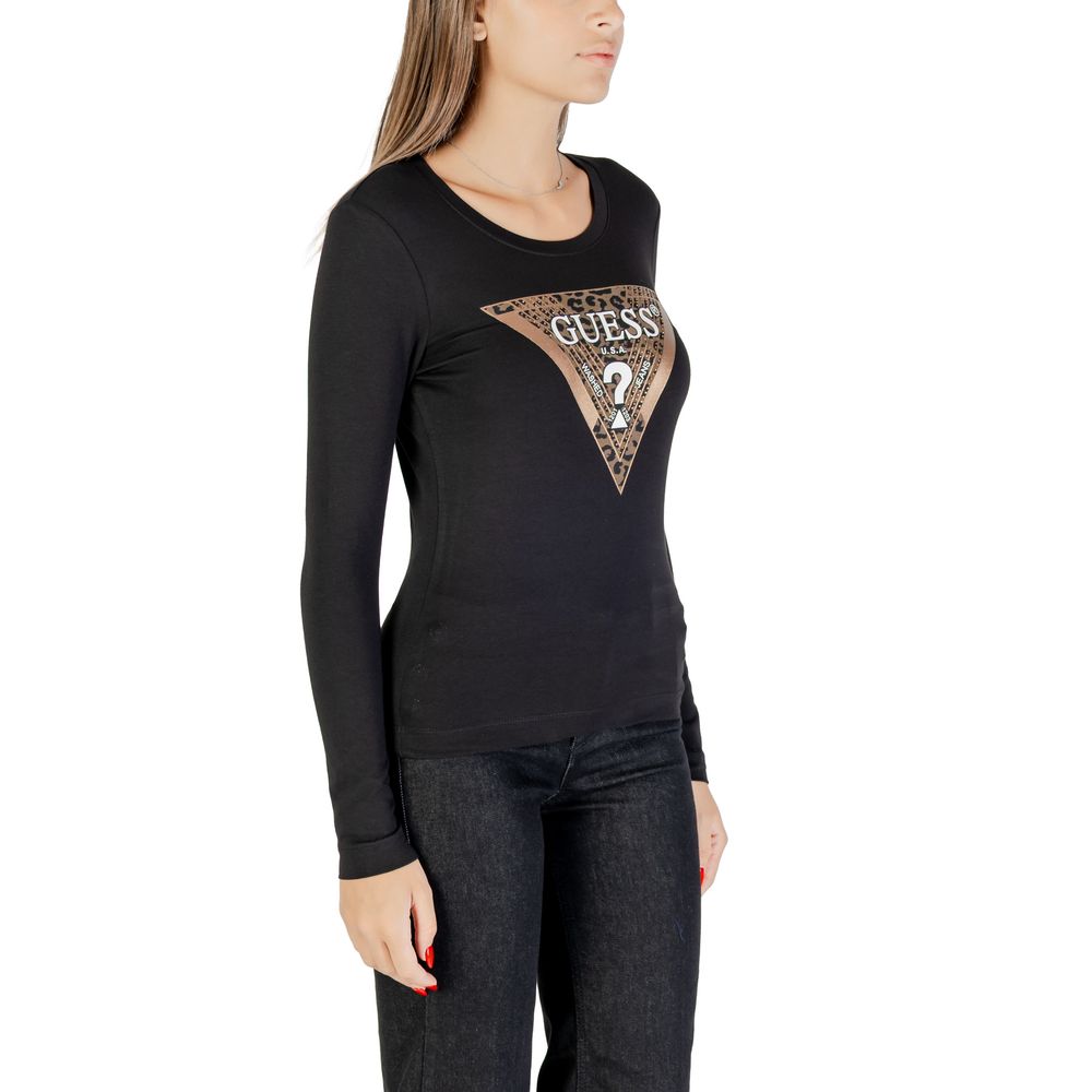 Guess Zwart Katoen T-Shirt Lange Mouw
