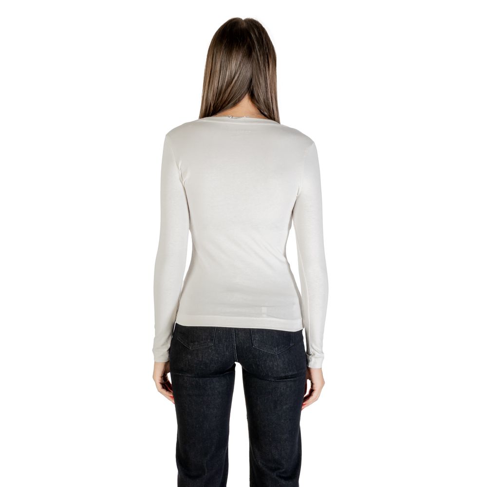 Guess Langarmshirt aus cremefarbener Baumwolle