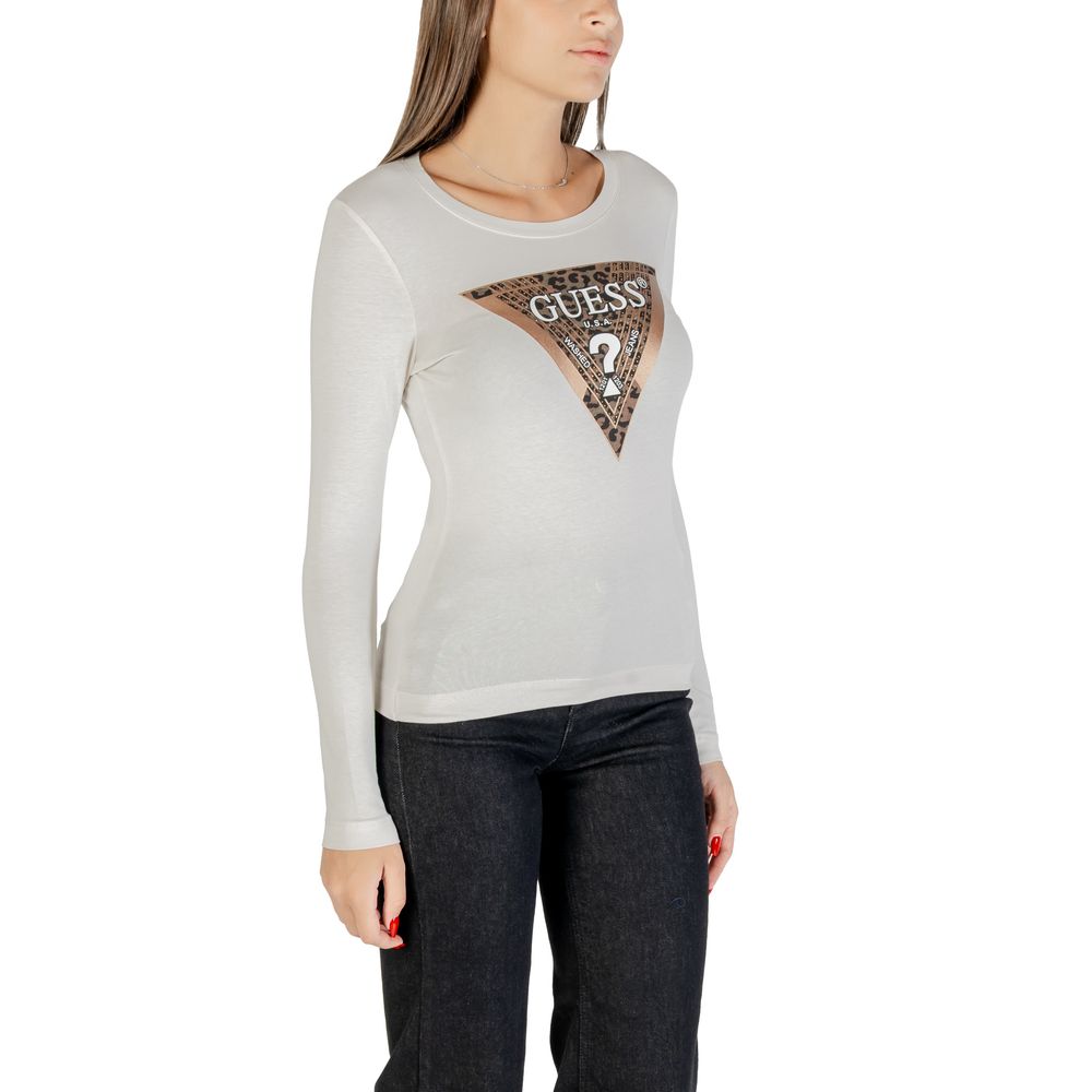 Guess Langarmshirt aus cremefarbener Baumwolle