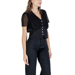 Morgan De Toi Zwart Polyester Overhemd Met Korte Mouwen