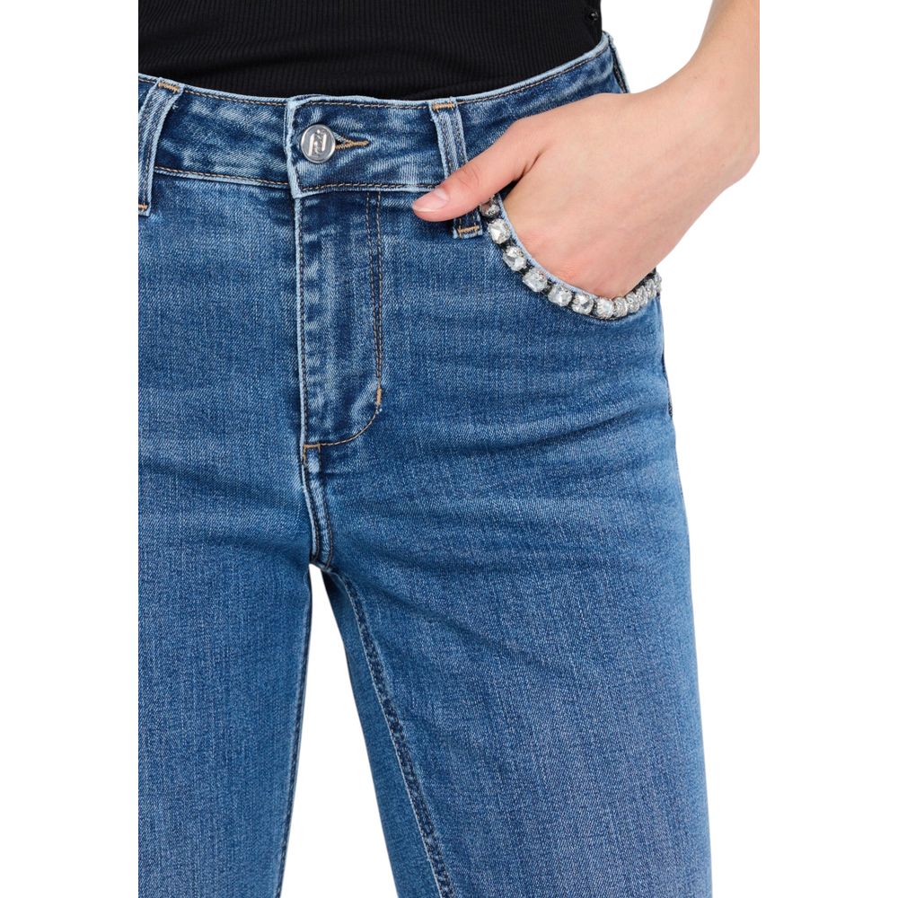 Liu Jo Blaue Baumwoll-Bootcut-Jeans