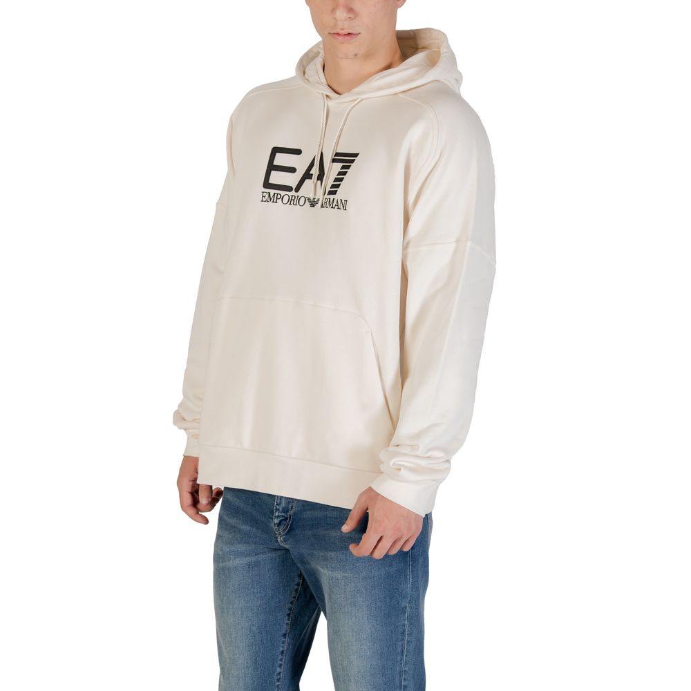 EA7 Emporio Armani Schwarz-weißer Hoodie aus Baumwolle