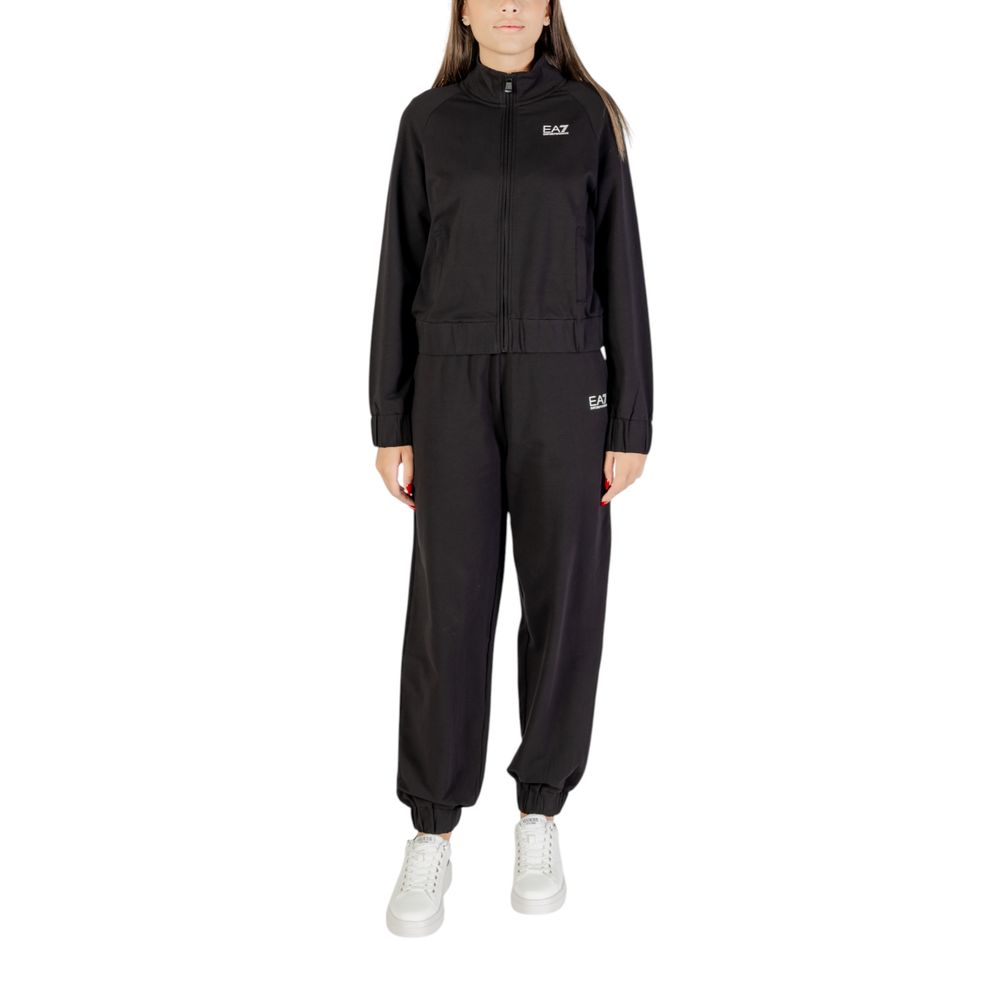 EA7 Emporio Armani Schwarzer Baumwoll-Trainingsanzug