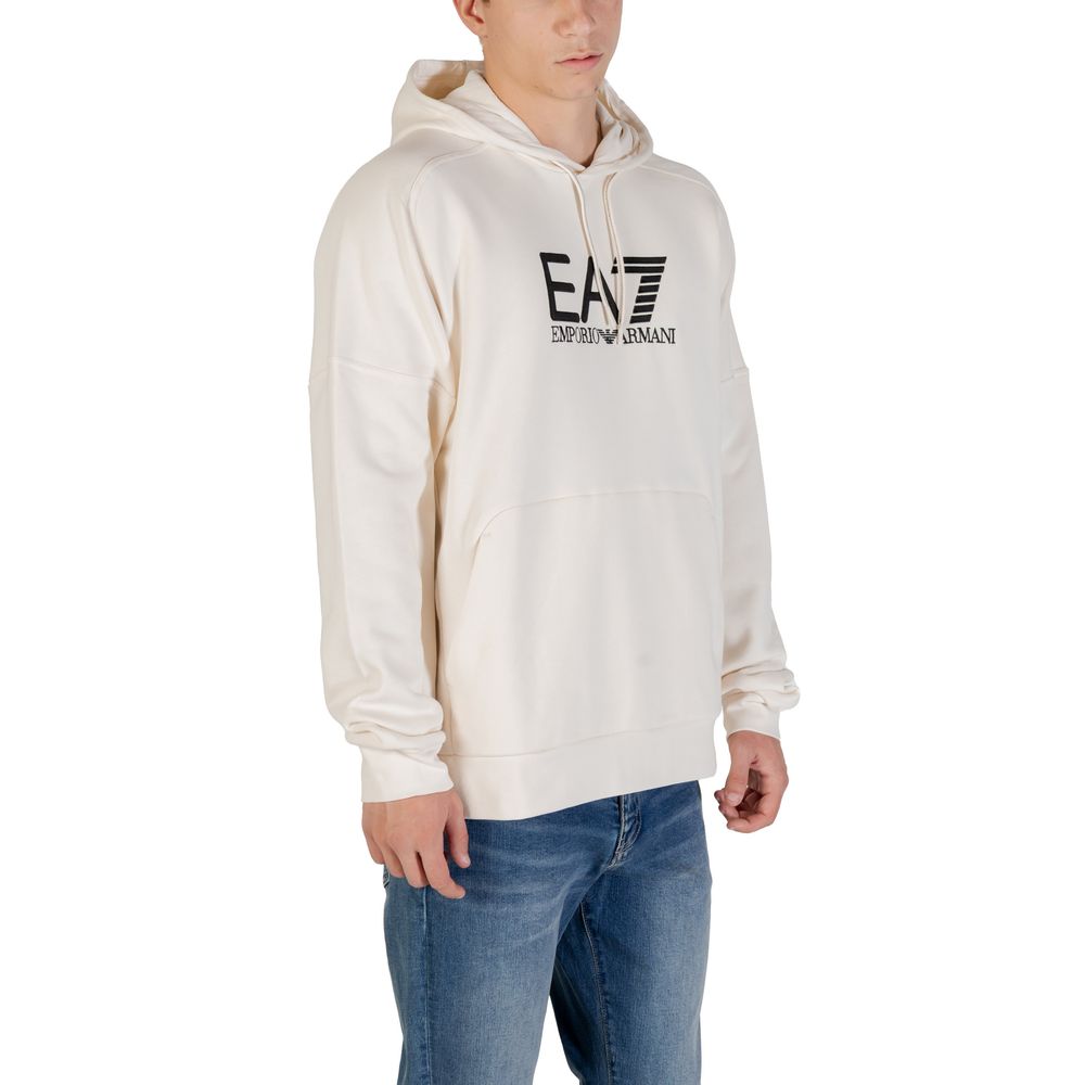 EA7 Emporio Armani Schwarz-weißer Hoodie aus Baumwolle