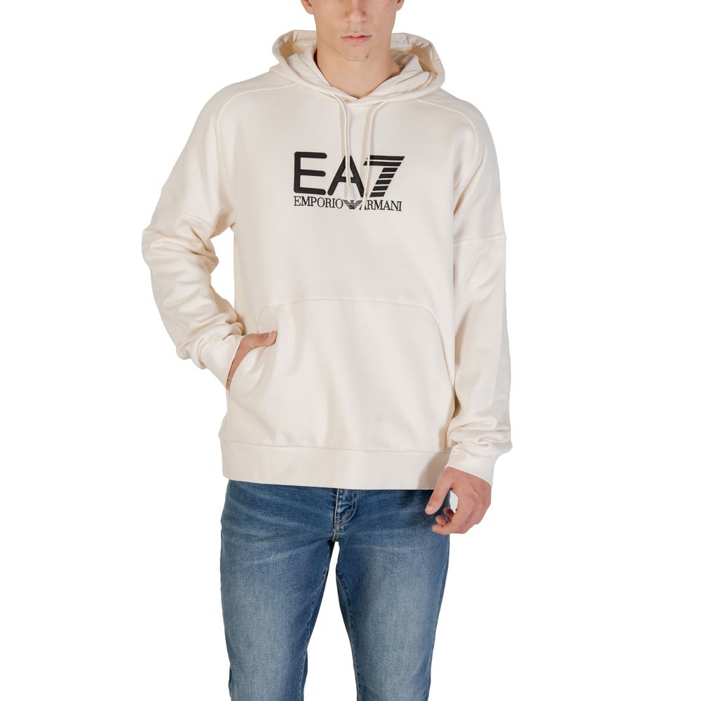 EA7 Emporio Armani Schwarz-weißer Hoodie aus Baumwolle