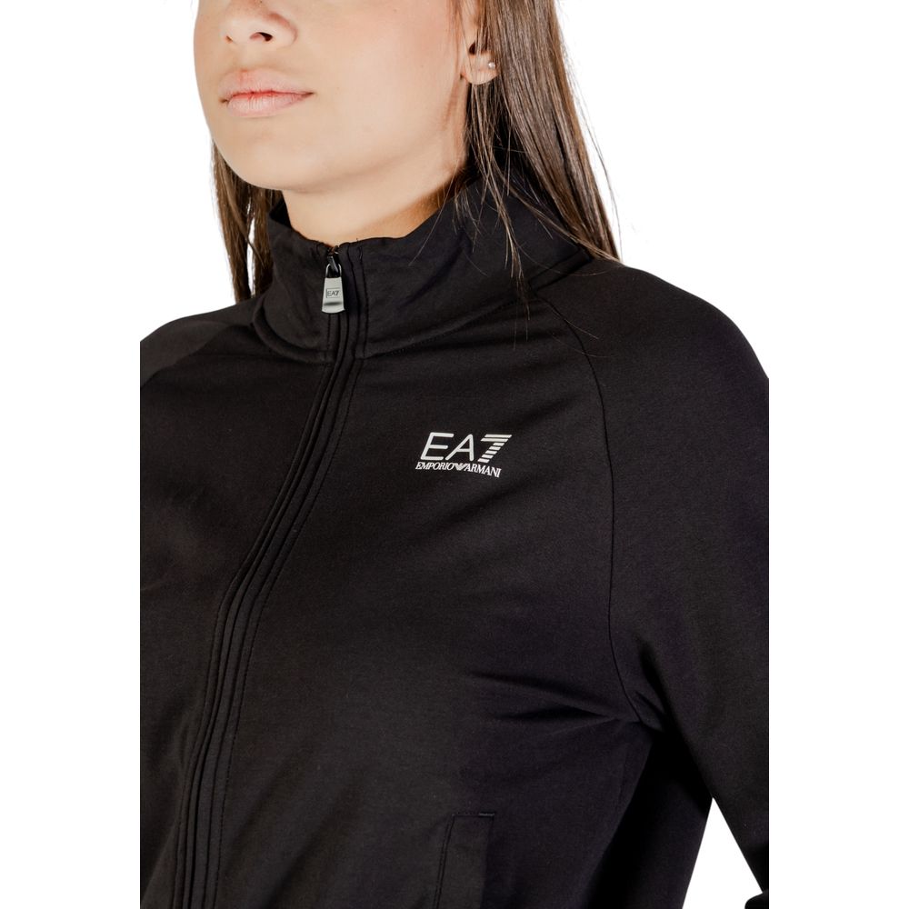 EA7 Emporio Armani Schwarzer Baumwoll-Trainingsanzug