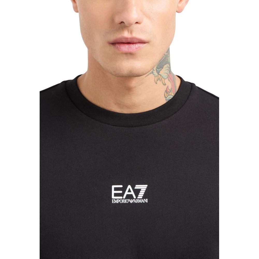 EA7 Emporio Armani Schwarzes Baumwoll-Sweatshirt