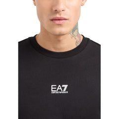 EA7 Emporio Armani Schwarzes Baumwoll-Sweatshirt