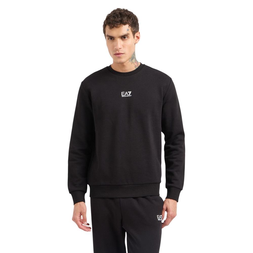 EA7 Emporio Armani Schwarzes Baumwoll-Sweatshirt