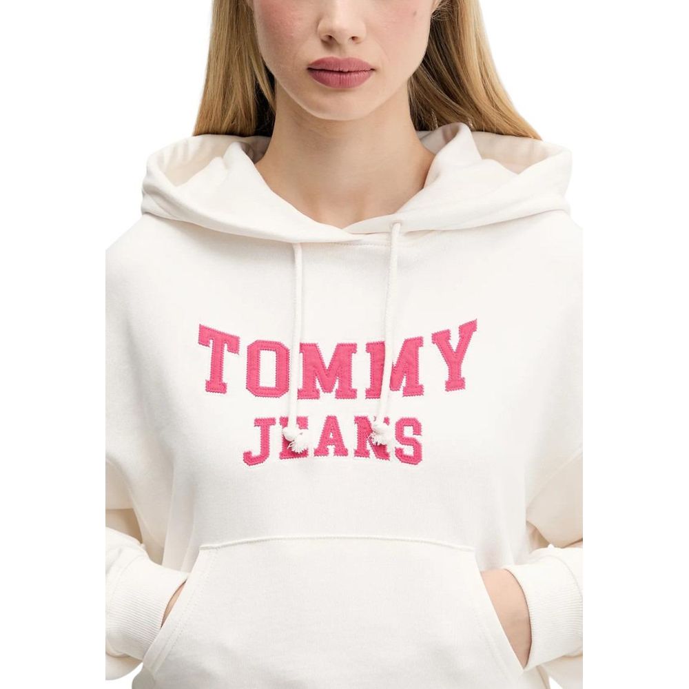 Tommy Hilfiger Jeans Hoodie aus recycelter Baumwolle in Creme